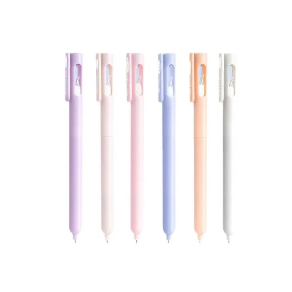 

4Pcs/3Pcs New Plastic Gel Pen 0.5mm Black Ink Quick Drying Ballpoint Pen Press Type Writing Tools School Office