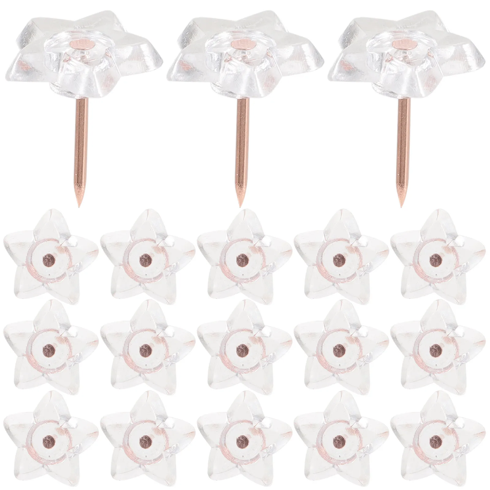 100 قطعة مسامير الإبهام الشفافة على شكل نجمة دفع دبوس البلاستيك الشفاف مسامير الإبهام للوحة الإعلانات شريط الفلين خريطة علامة صور جدار #4