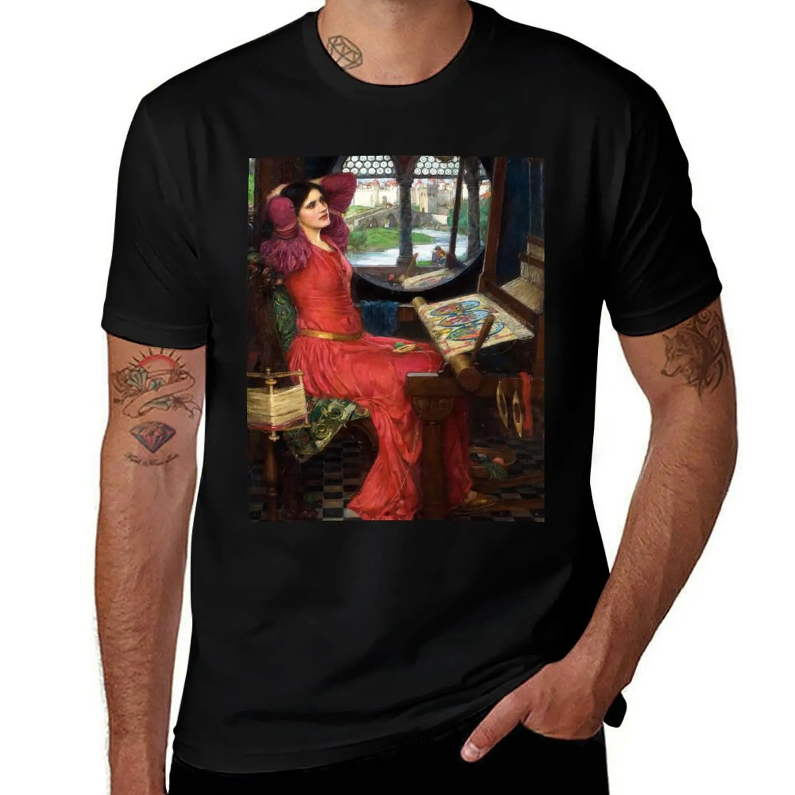 

Am Waterhouse Said I of - William Shadows, the Half John Sick Lady of Shalott T-Shirt Art Pattern Printed Casual Top