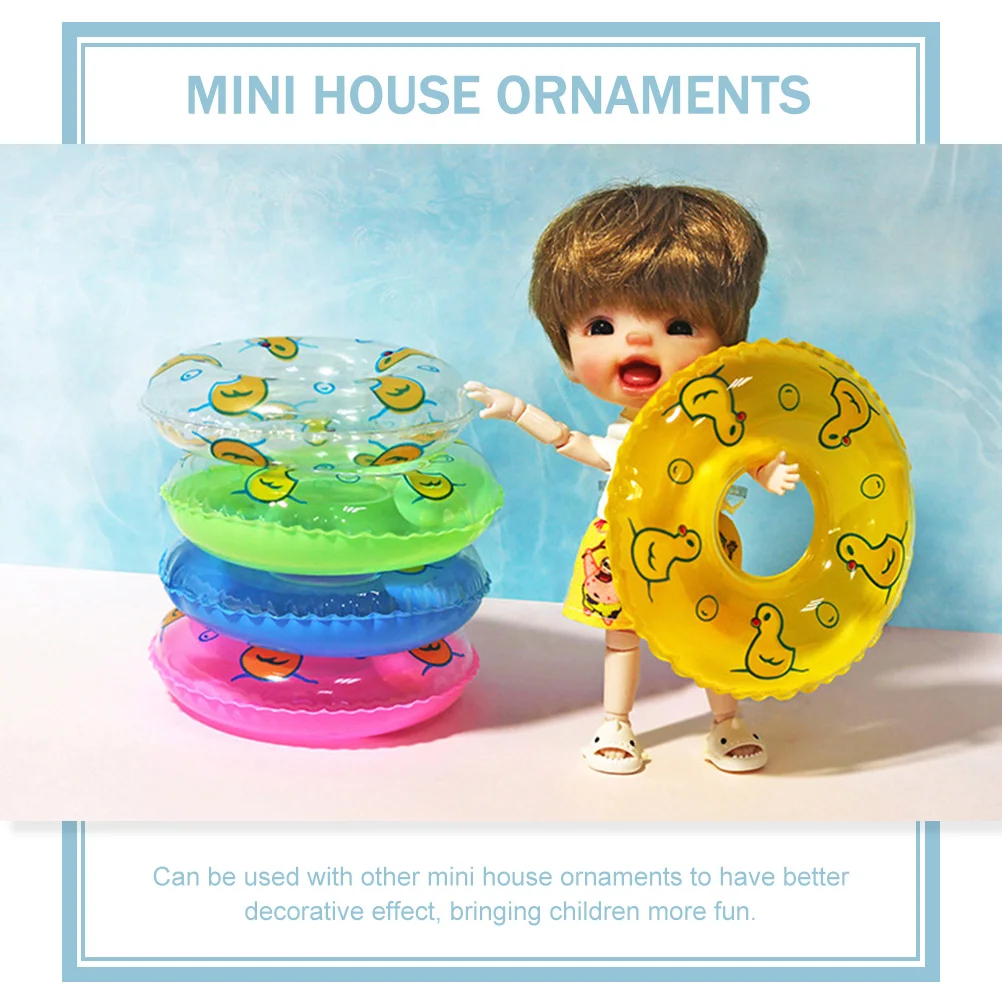 

10pcs Pvc Mini Swim Rings Safe Long-Lasting Children'S Ornament Mini House Garden Accessories Plaything Gift Ducks
