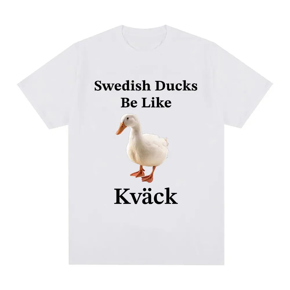 

Fun Duck Print Summer T-shirt Men's and women's shoulder-heavy fashion trend Casual 100% cotton crewneck short-sleeved T-shirt