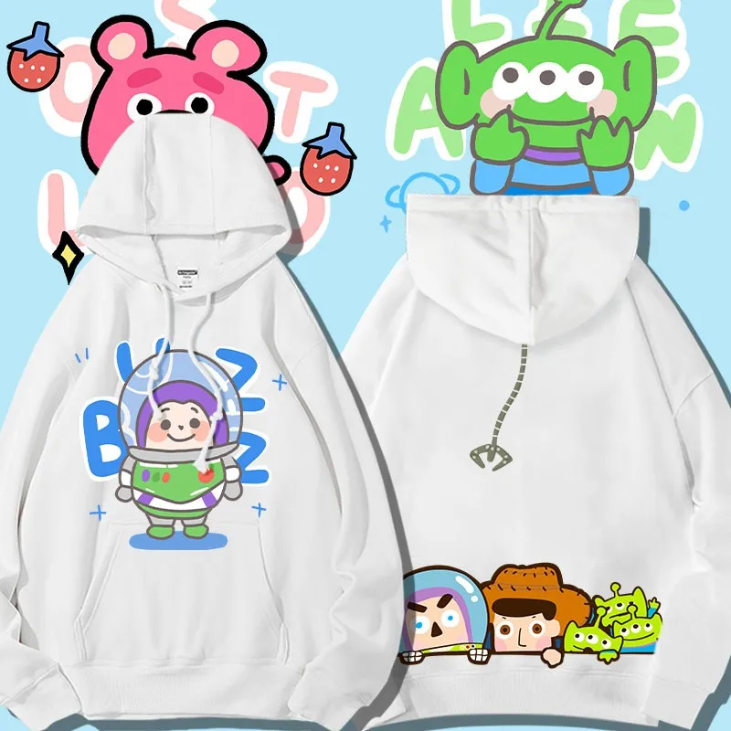 

Toy Story Long Sleeve Hoodie Men Hooded Instagram Animation Disney Buzz Lightyear Strawberry Bear Autumn Clothes