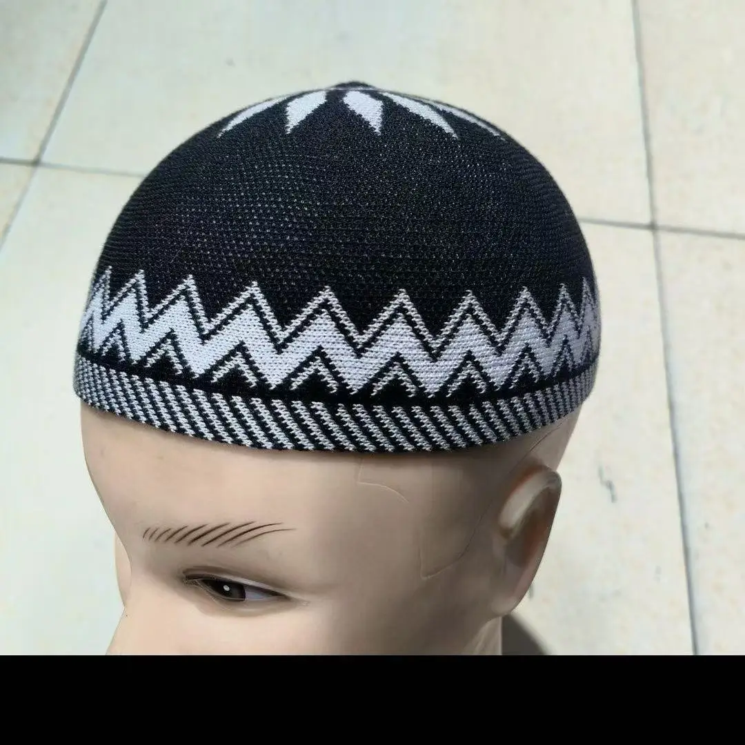 Topi Muslim untuk Pria Pakaian Rajut Crochet Kufi Turki Kippah Islami Turban Yahudi Katun Mesh 03670
