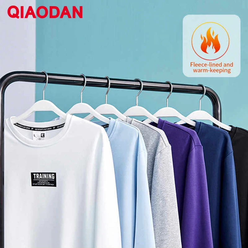 QIAODAN سترة رياضية غير رسمية للرجال موضة خريف 2025 طباعة حروف متينة رقبة مستديرة محبوكة بأكمام طويلة XWD3391330A