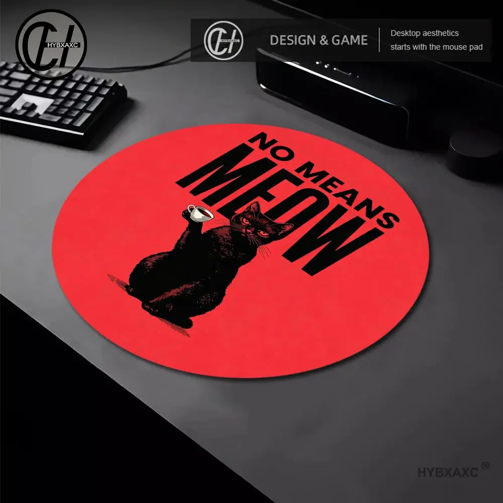 Cat Reading Newspaper Mouse Pad Small Round Laptop Computer Office Table Mats Square Gaming Esport Non-Slip Rubber Desk Mat