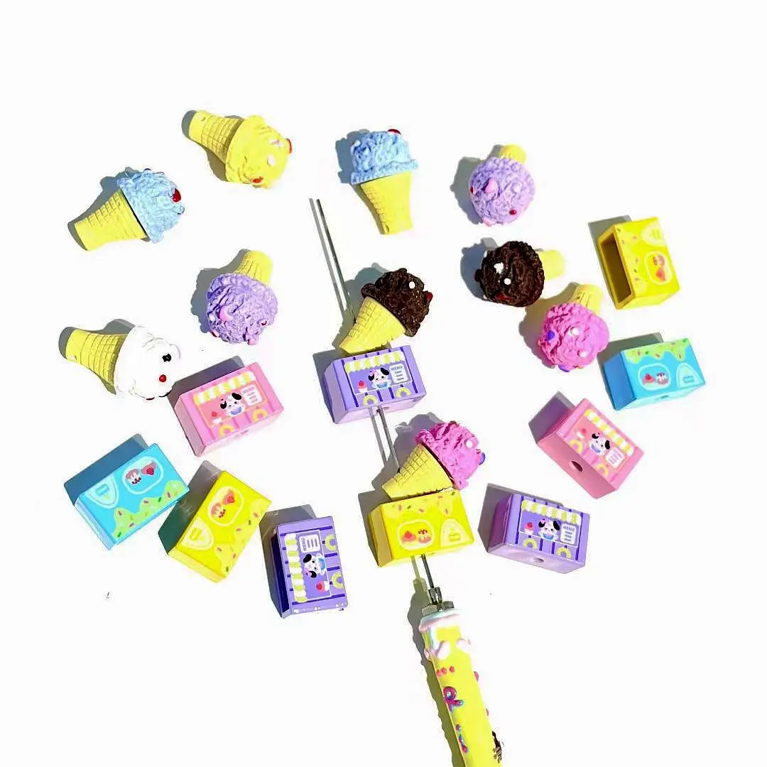 20pcs/lot DIY Creative Resin Beads Ice Cream Charms Color Dessert House Box Mobile Chains Handmade Beaded Materials N272