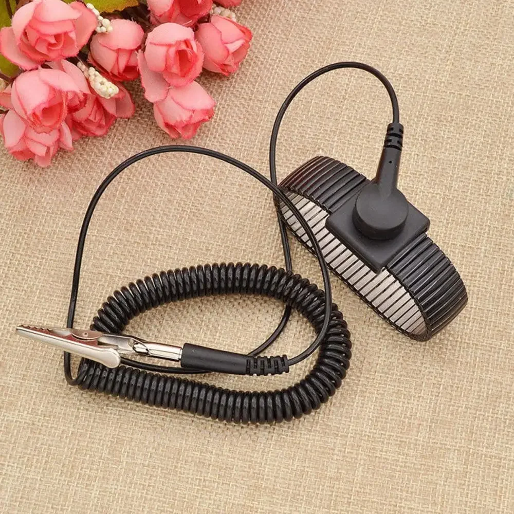 Metal Black Grounding Wrist Electricity Adjustable Wrist Strap Band Anti Static ESD
