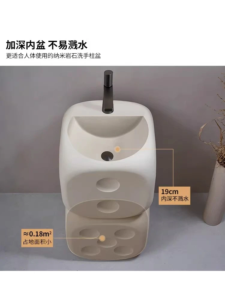 

Wabi Sand Wind Dice Personalized Washbasin Floor-to-ceiling creative art hotel pillar basin