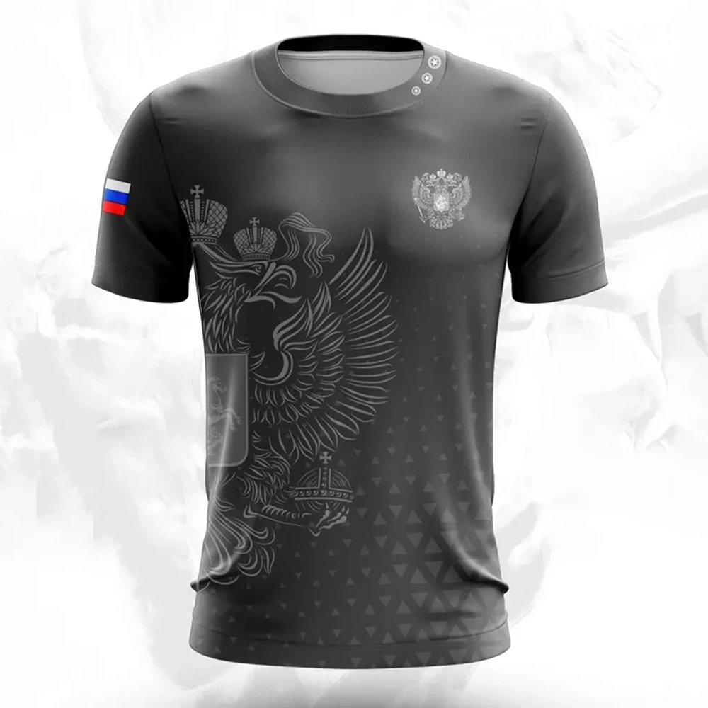 Russiant Shirt für Männer Mode Russland National flagge Druck muster Kurzarm übergroße T-Shirt Freizeit O-Neck T-Shirt Streetwear