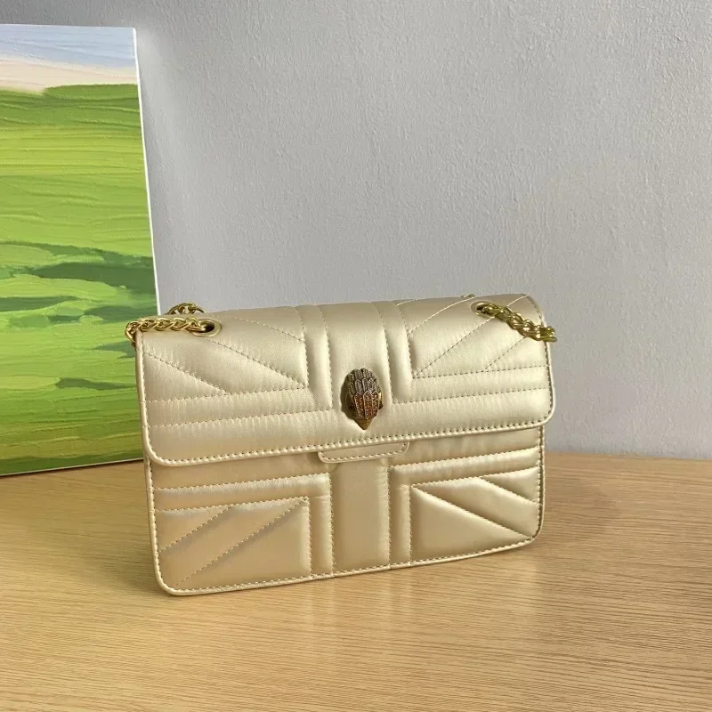 Kurt Geiger London Luksusowa designerska głowa orła Osobowość Haftowana tekstura nici Damska mała kwadratowa torba na ramię Crossbody