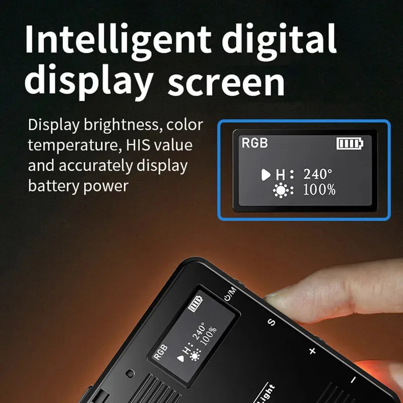 ไฟวิดีโอ LED ANLAIKE 3000-9900K แบบชาร์จไฟได้ แผงไฟแบบนุ่มนวล ชาร์จผ่านพอร์ต Type-C พกพาสะดวก สำหรับการถ่ายภาพและวิดีโอบล็อก