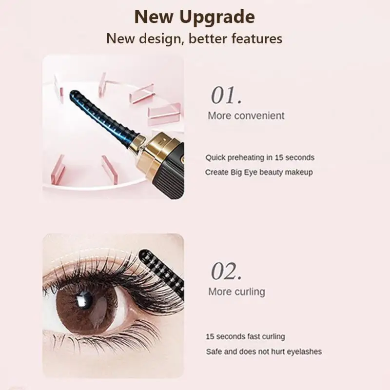 Rechargeable Digital Display Eyelash Curler USB Eyelash Curler Beauty Makeup Tool Temperature Control Thermal Eyelash Clip