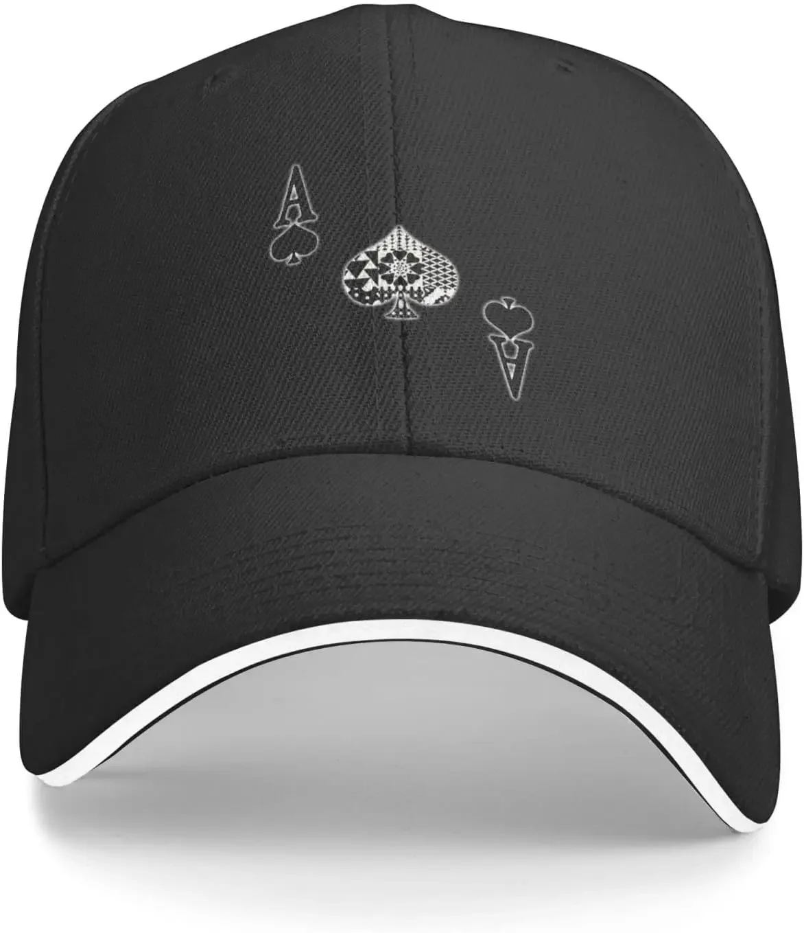 Unisex Ace of Spades Poker Baseball Cap Adjustable Geometric Baseball Hat for Women Men