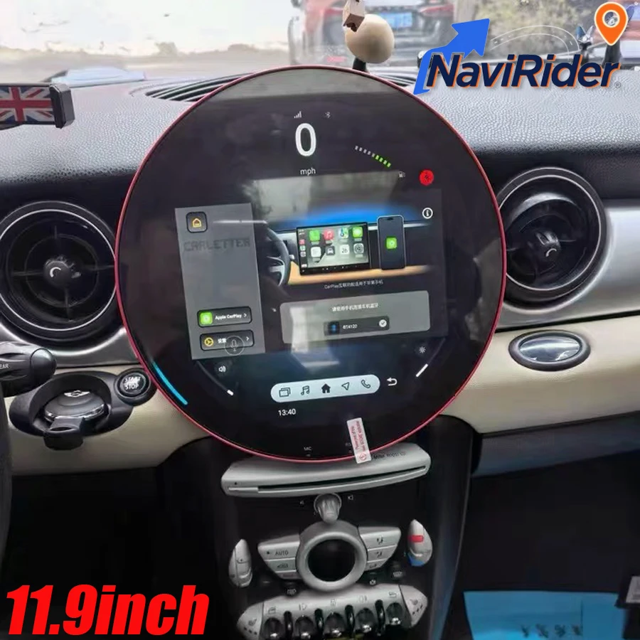11.9" Android For BMW Mini One Cooper R55 R56 Peaceman Mini Clubman 2007-2014 Stereo Car GPS Carplay Navigation Audio Autoradio