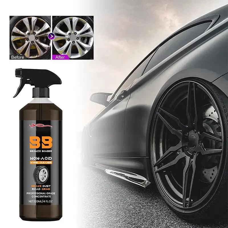 120ml Wheel Cleaner Strong Non Acidic TruckWheel Metal Dust Remove Removal Spray Chemical Auto Detail Cleaning Kit Rust Car