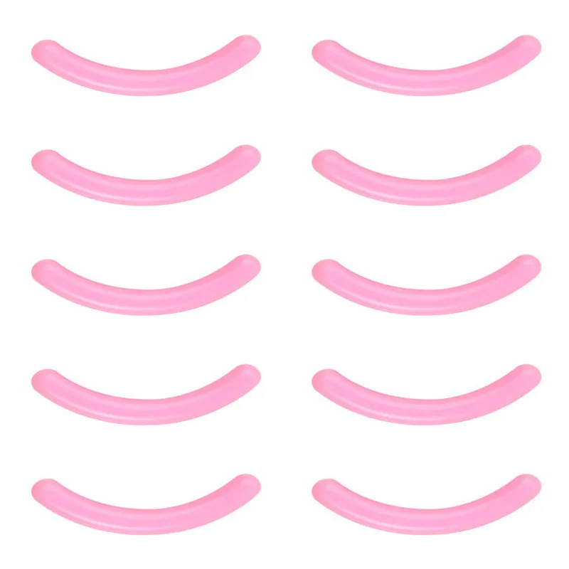 10pcs/set Black White Pink Eyelash Replacement Strip Eyelash Curler Refill Rubber Pads Plastic Unbreakable Elastic Rubber Strip