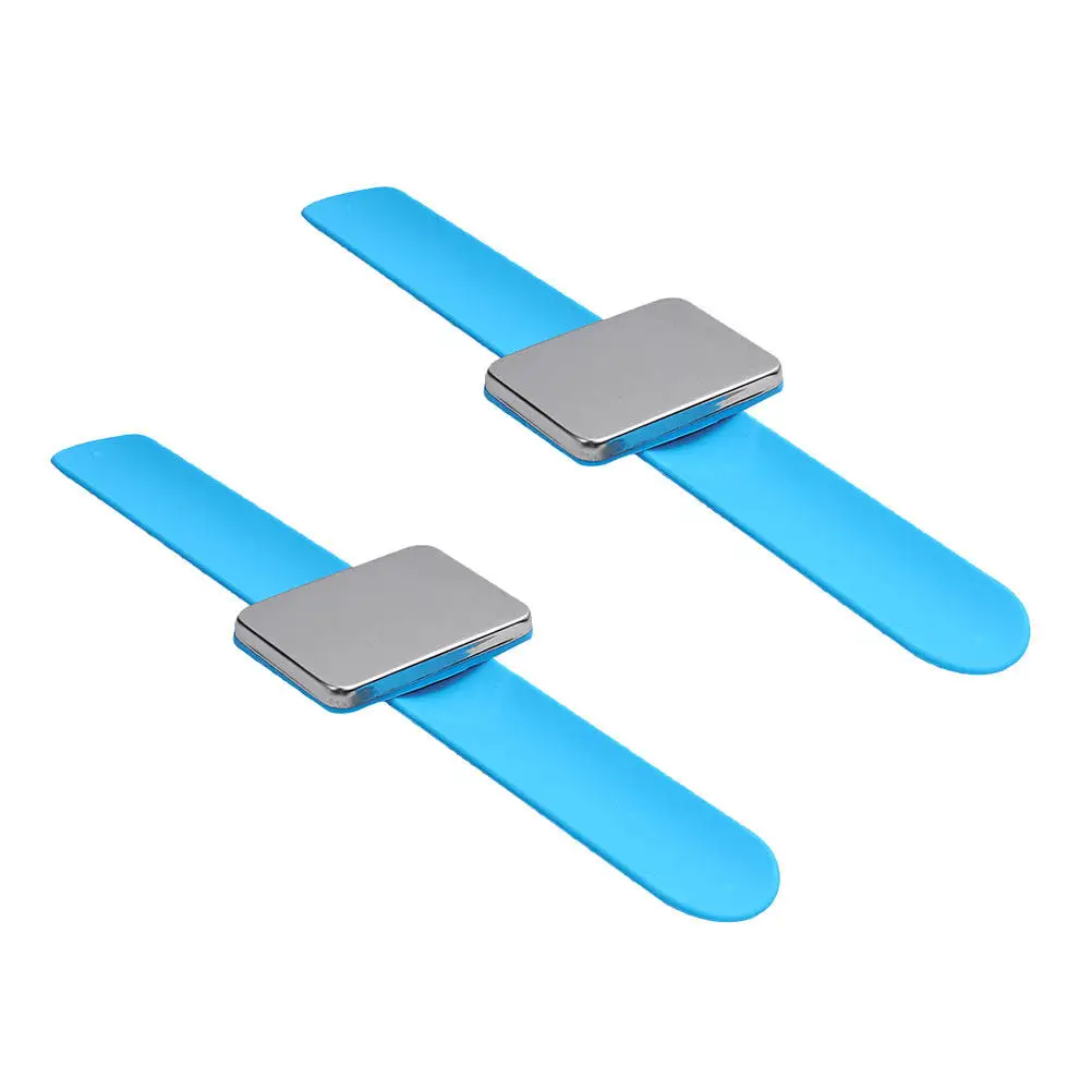 2Pcs Safe Strong Magnet Silicone Slap Bracelet Hairdresser Magnetic Wristband for Hair Styling Sewing Pins Bobby Clip Holder