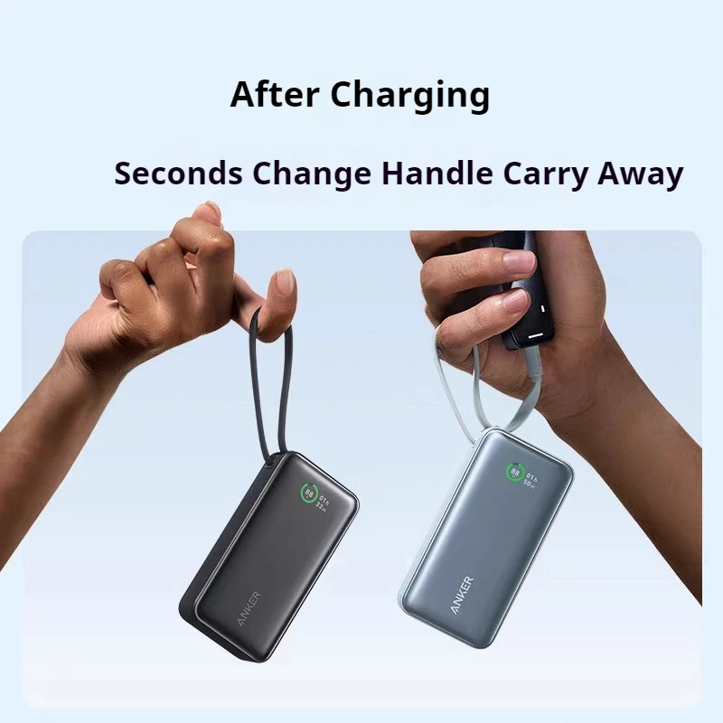 ANKER Nano 10000mAh Power Bank 30W PD Fast Charge With Type C Cable Portable External Battery Mobile PowerBank For iPhone16