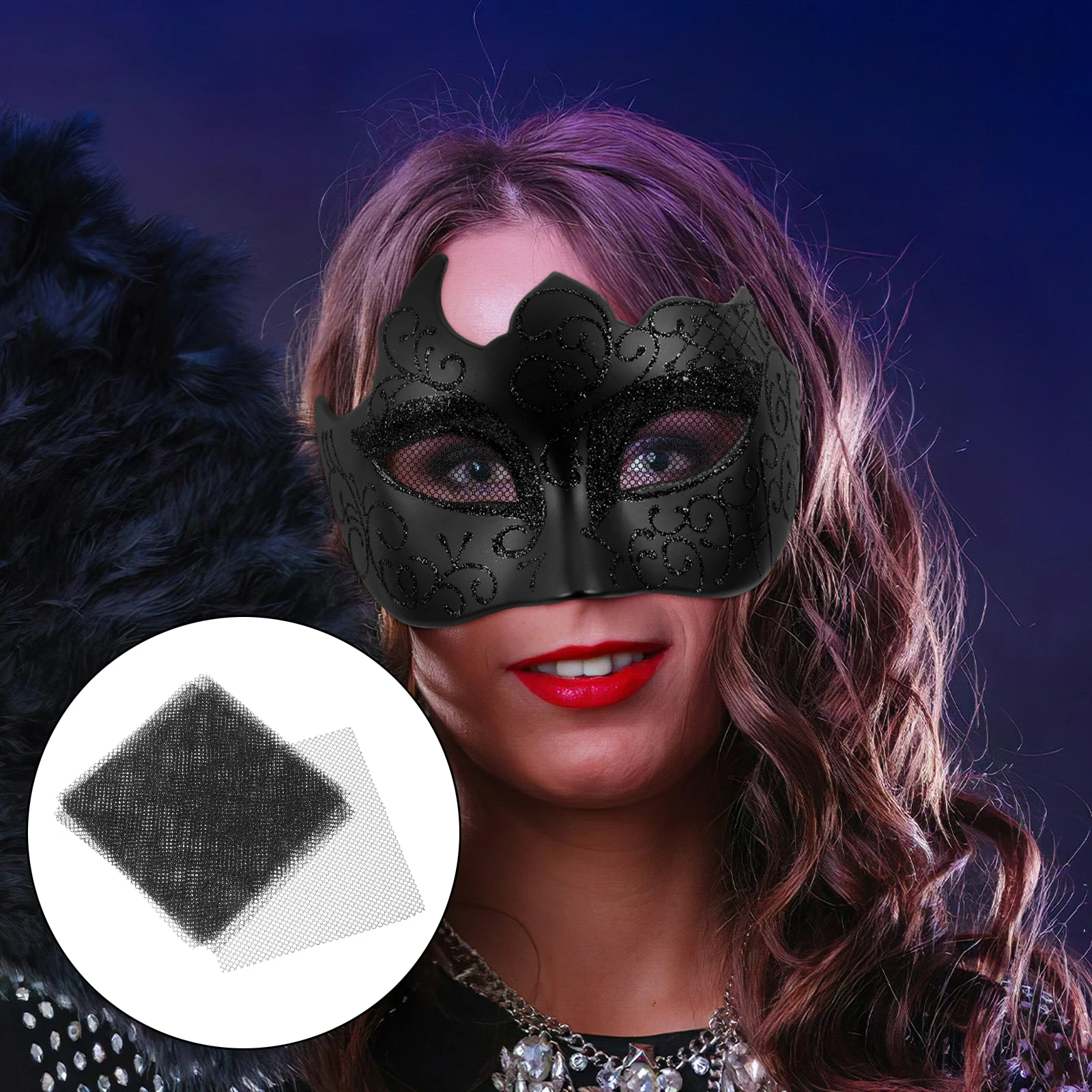 

10pcs White Eye Fabric For Making Waterproof Printable Lightweight Breathable Diy Furry Costume Props Net Mask Eye