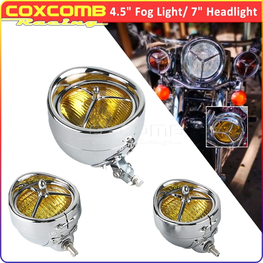 Motorcycle LED Headlight Brim Trim Cover 4.5 Inch Auxiliary Lamp For Harley Touring Road King FLHR Street Glide FLHX FLHXS FLHXI