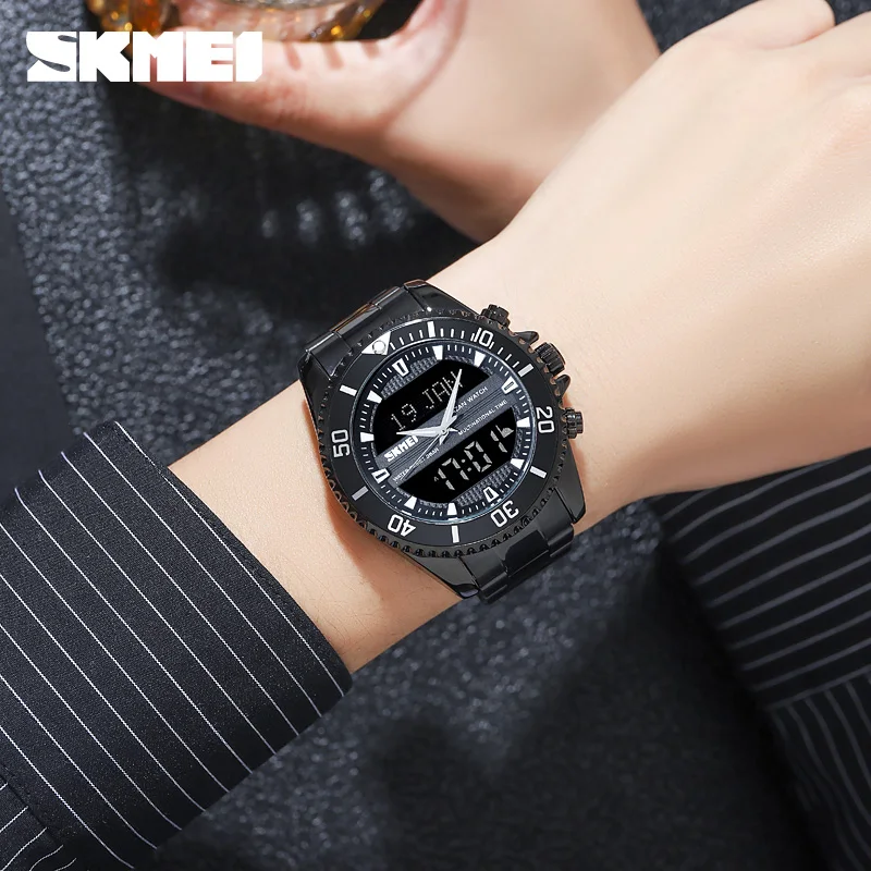 SKMEI Digital Watch for Men Muslim Qibla Time Remind Chronograph Dual Time Man Watch Hijri Islamic Wristwatch reloj homre