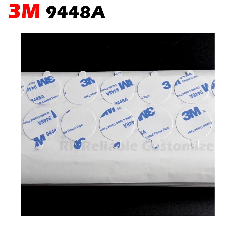 3000 circles Diameter=15mm 3M 9448A Double Sided Adhesive Round Sticker with Remove Tab