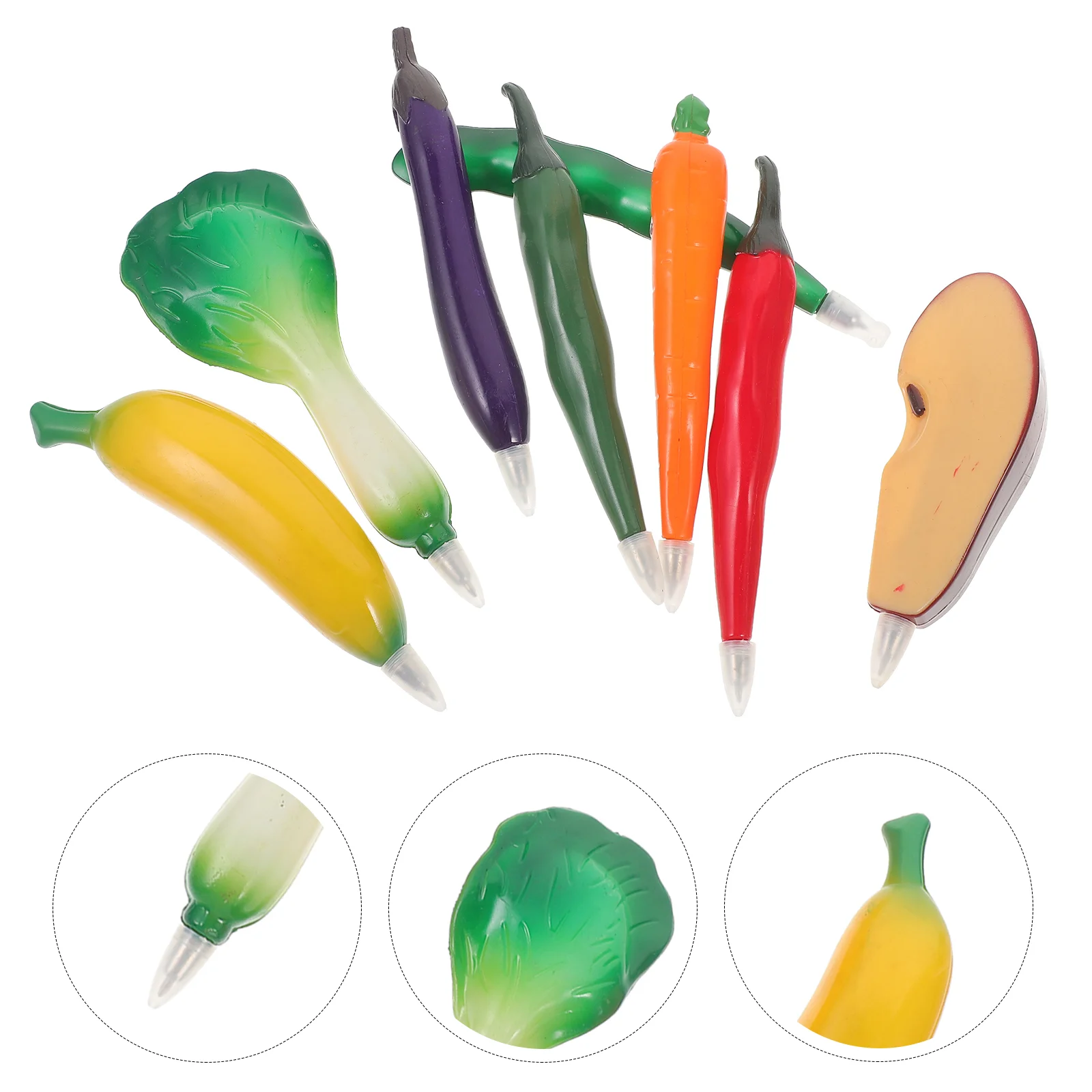 

8 Pcs Vegetable Shaped Ballpoint Pens Plastic Decorative Office Supplies Student Writing Tools Smooth Writing Lightweight