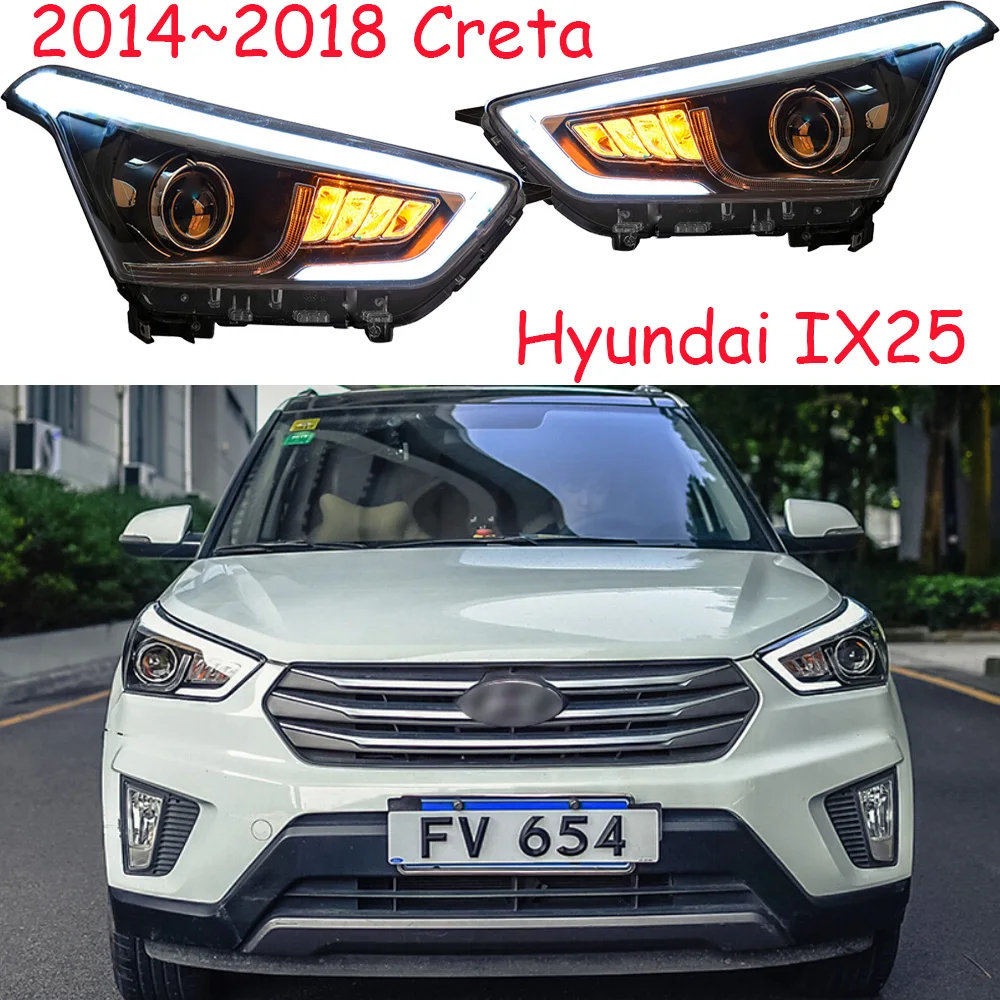 

2pcs car Head light taillamp For Hyundai IX25 Creta Headlight 2014~2016year headlamp ix25 IX 25 Creta taillight DRL HID