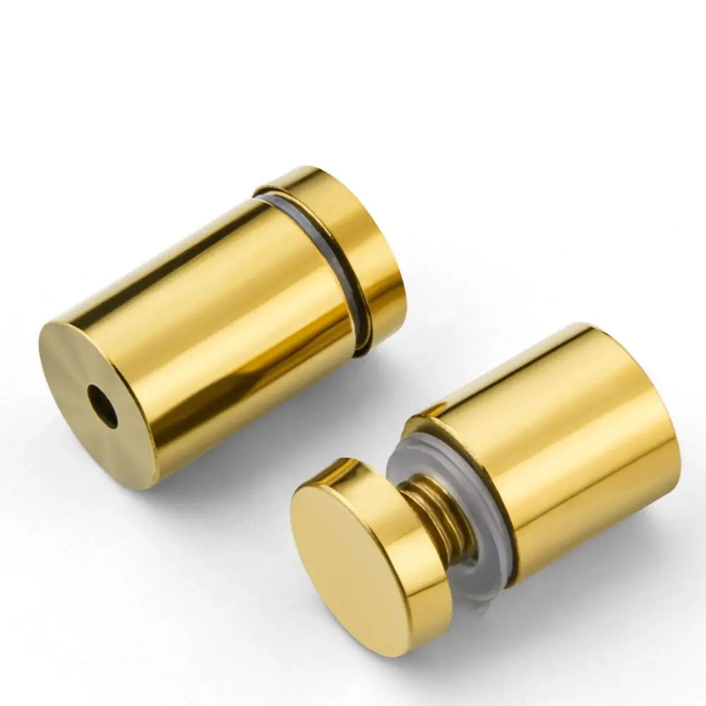 ตะปูโฆษณาสแตนเลส 4 ชิ้น สีเงิน/ทอง/ดำ สำหรับยึดแผ่นอะคริลิก แข็งแรง ทนทาน ป้องกันสนิม