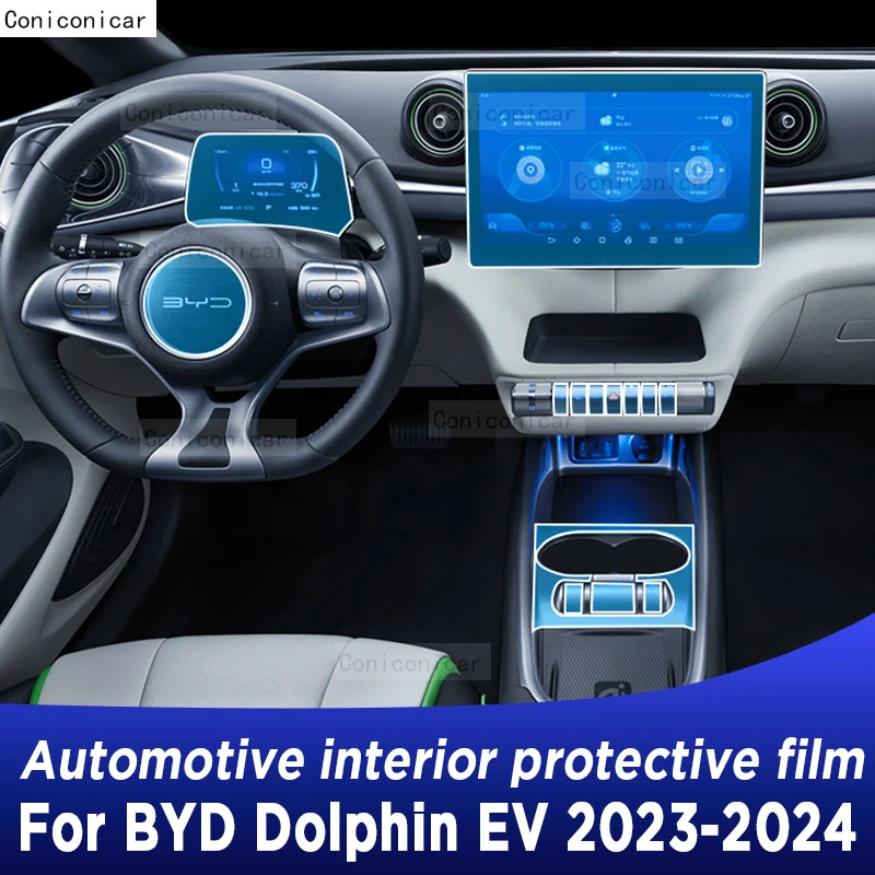 

For BYD Dolphin EV 2023 2024 Gearbox Panel Navigation Automotive Interior Screen Protective Film TPU Anti-Scratch Sticker