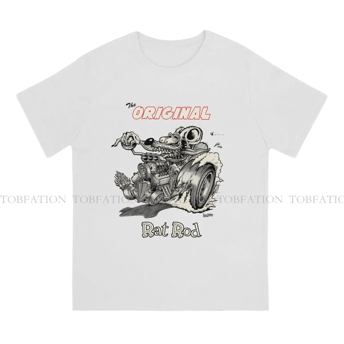 Rat Fink The Original Rat Rod TShirt Men Graphic Oversized Casual Crewneck Cotton T Shirt