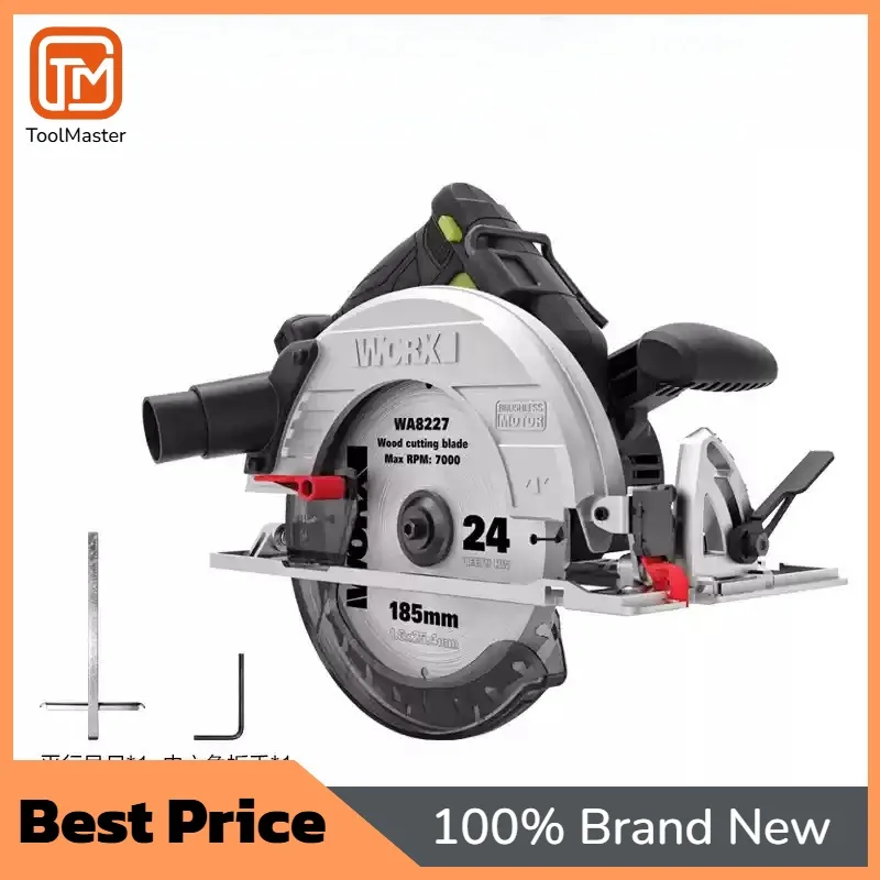 【Hot Sale】WORX WU538 20V Cordless Circular Saw, 185mm Brushless Woodworking Saw, Portable Inverted Electric Saw for DIY Projects