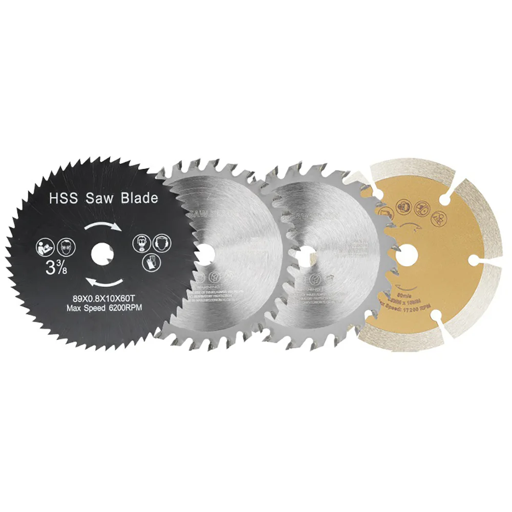 4pcs 89mm Mini Circular Saw Blade Aperture 10mm High quality Electric Grinding Cutting Disc Rotary Tool for Home Woodworking DIY