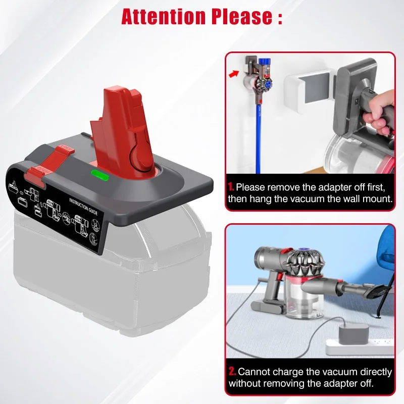 Battery Adapter Converter MIL18V6V7V8 for Milwaukee 18V Lithium Battery Convert To Work with For Dyson V8 V7 V6 Vacuum Cleaners