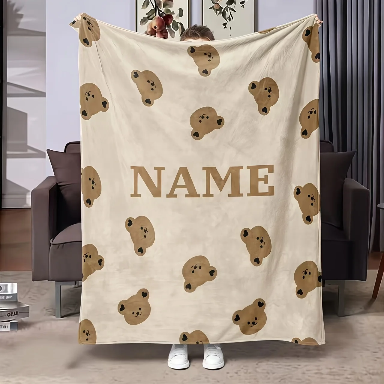 White Baseball Stitch Throw Blanket Custom Name Print Soft Cozy Wrap For Sports Fans Players And Adult Man Cave Decor