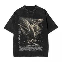 Silent Hill Washed T Shirt Streetwear Hip Hop Vintage T-Shirts Horror Movie Game Tees Tops Men Women Cotton Harajuku Printed