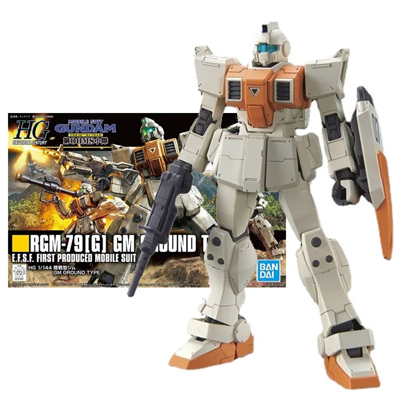 

Набор оригинальных моделей Bandai Gundam, аниме фигурка HGUC RGM-79 G GM, коллекция земли, аниме фигурка Gunpla, игрушки для детей