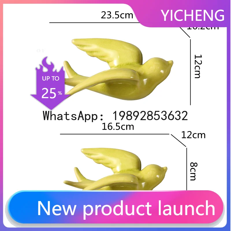 

Ceramicwallwall-mounted Bird Simulation Animal Ornaments Flying Bird Background Wall Hanging Room Decoration Accessories