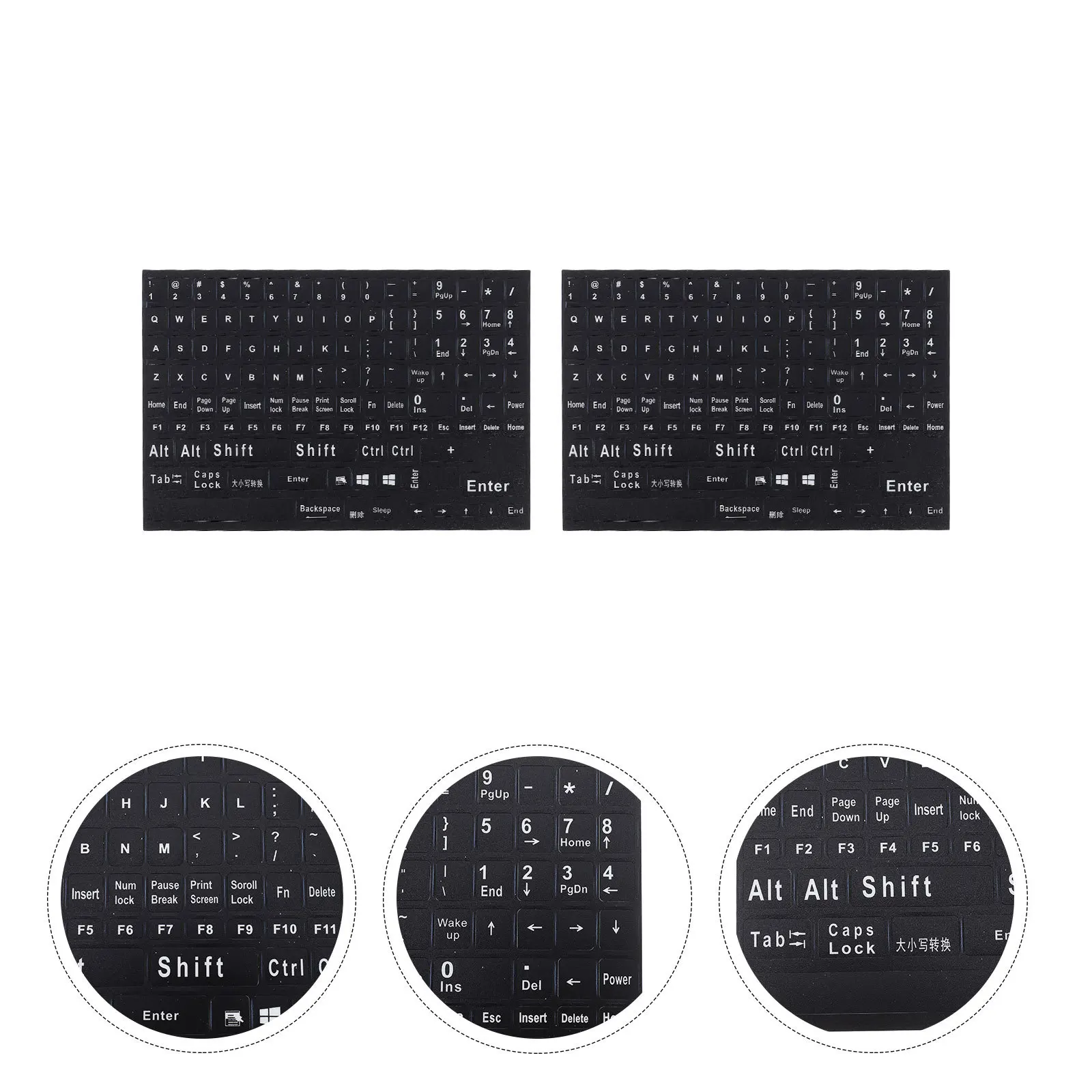 

2pcs English Keyboard Stickers Clear Wear-Resistant Full Coverage For Laptop Desktop Computer Notebook Large Print Sticker