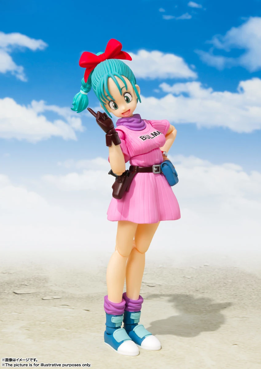 En Stock, nueva serie Bandai SHF Dragon Ball genuina Bulma-el comienzo de la aventura, figuras de acción, juguete para regalo, colección de modelos