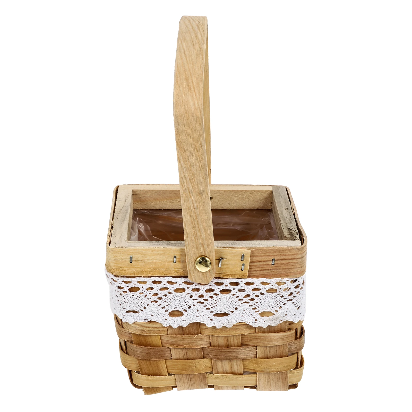 

Portable Storage Basket Flower Rattan Bamboo Woven Flowers Hand Weaving