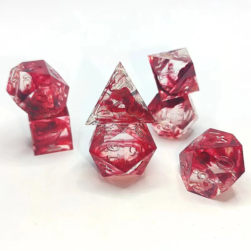 Blut würfel Rollenspiel Würfel RPG Harz Würfel Set Polyeder Würfel Set Dnd Spiel Würfel für Dungeons und Drachen D & D Halloween Würfel