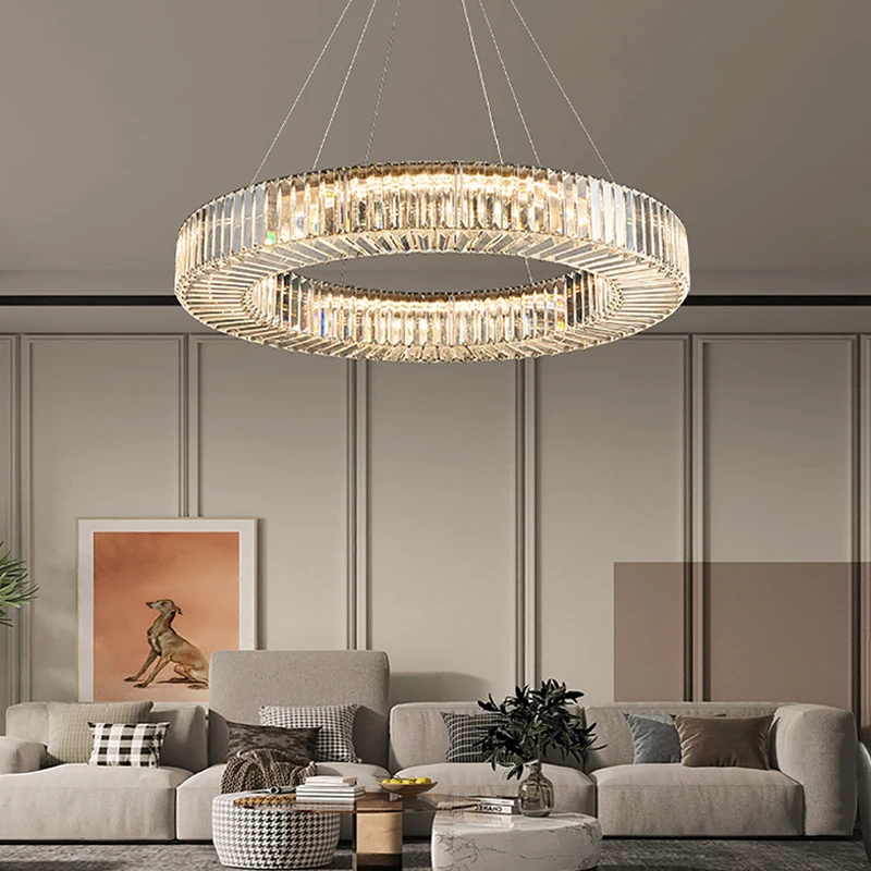 modern golden circle lustres luxo cristal sala de estar decoracao pendurado lampada para teto home luminaria led lustres 01