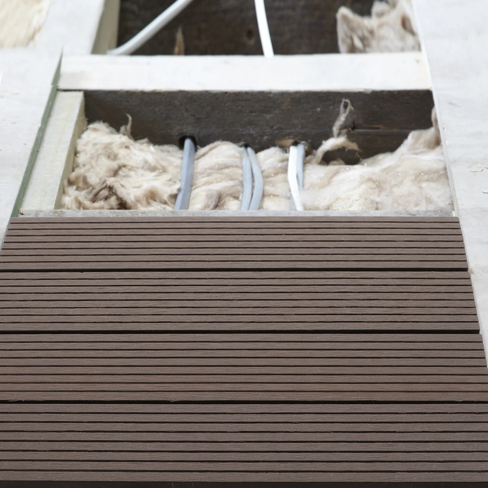 1 قطعة أرضية مركبة من البلاستيك الخشبي متينة وسهلة التركيب في الهواء الطلق حديقة شرفة فناء شرفة رطوبة النار