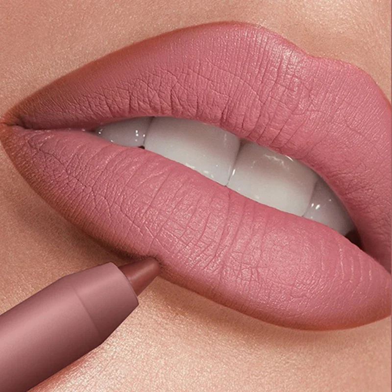 Matte Lasting Lip Liner Pen Nude Moisturising Nonstick Cup Lip Fille Pencil Sexy Easy Wear LipLiner Lipstick Waterproof LipGloss