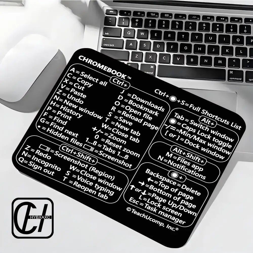 Mac OS System Anti-Slip Keyboard Small Mouse Pad Office Software Shortcuts Pattern Desk Computer Pad Cheat Sheet Desk Mat HYBXXC