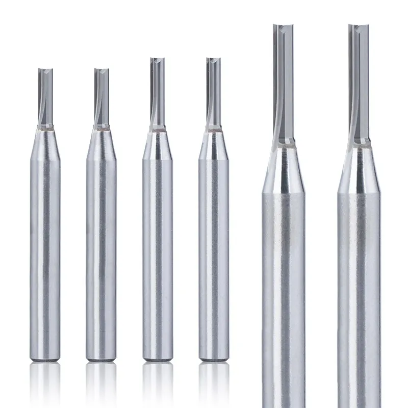 Schaft fräser 2 Flöten gerade Fräser 1/2 (12,7mm) 1/4 (6,35mm) Schaft Hartmetall Schlitz schneiden Schnitzen für Holz MDF CNC Werkzeuge – Detail 12