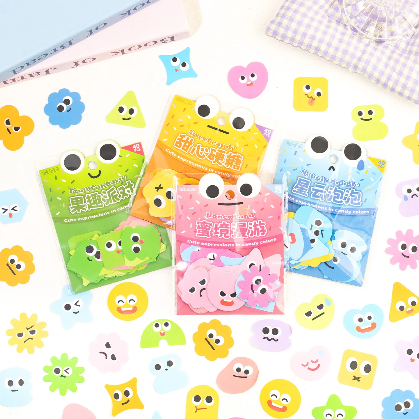 

8 упаковок/лот Jelly Bean Land серии милые ретро декоративные художественные бумажные наклейки