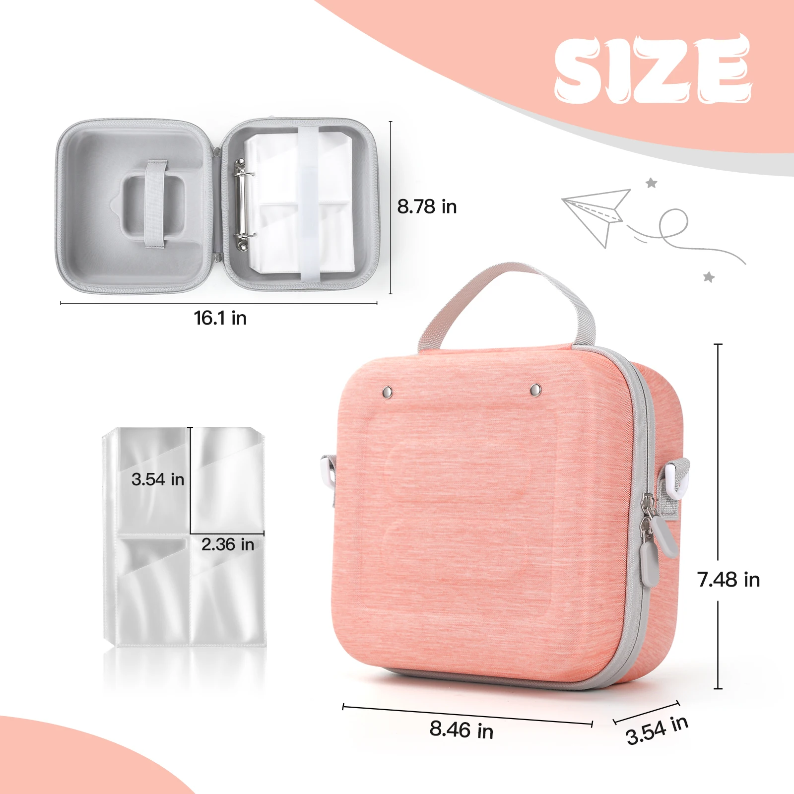 Mini Travel Case for Yoto Mini Kids Audio Music Player Protective Hard-Shell Carrier Carrying Organizer Bag for Boys and Girls