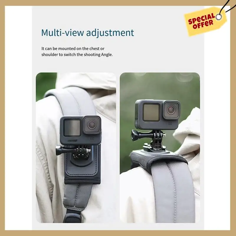 Вращающийся зажим для рюкзака, плечевой ремень для рюкзака для камеры Gopro 10, 9, 8, 7, 6, 5, запасные части для экшн-камеры